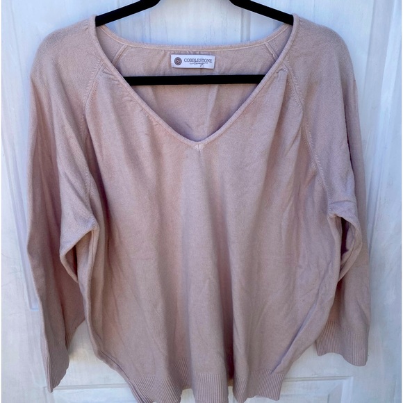 Beautiful cobblestone blush cashmere one size women’s softest sweater - Picture 1 of 8